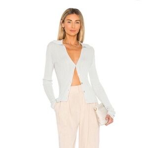 Neiwai × Savislook Polo Collar Cardigan in Light Green L